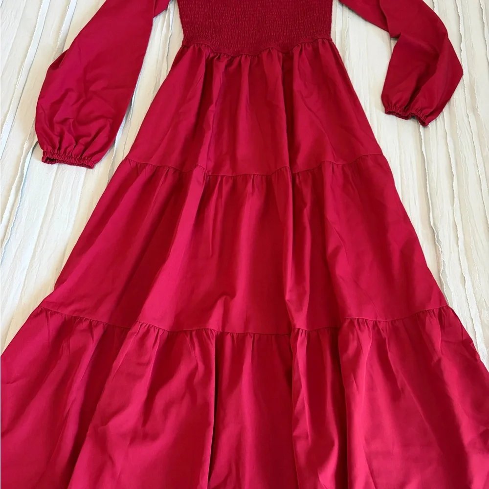 Anrabess Smocked Long Sleeve Tiered Dress | Size S - Picture 2 of 4